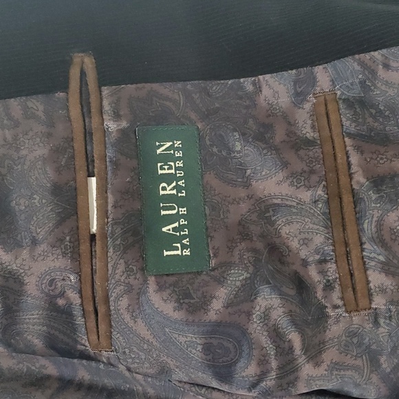 Lauren Ralph Lauren Black Corduroy Blazer w/ Brown Suede Elbow Patches Size 46R - Picture 5 of 7